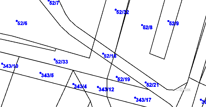 Parcela st. 52/18 v KÚ Munice, Katastrální mapa