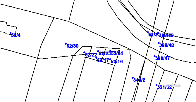 Parcela st. 52/23 v KÚ Munice, Katastrální mapa