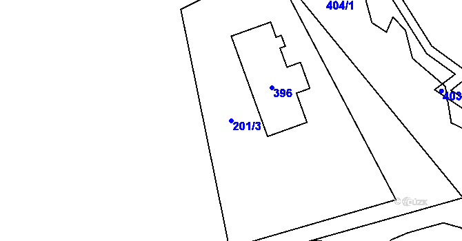 Parcela st. 201/3 v KÚ Munice, Katastrální mapa
