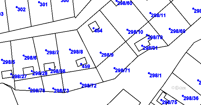 Parcela st. 298/9 v KÚ Munice, Katastrální mapa