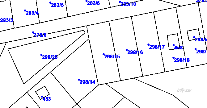 Parcela st. 298/15 v KÚ Munice, Katastrální mapa