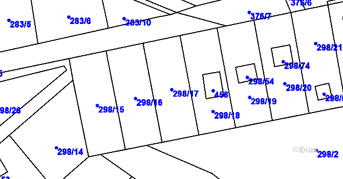 Parcela st. 298/17 v KÚ Munice, Katastrální mapa