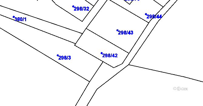 Parcela st. 298/42 v KÚ Munice, Katastrální mapa