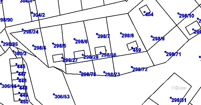 Parcela st. 298/56 v KÚ Munice, Katastrální mapa