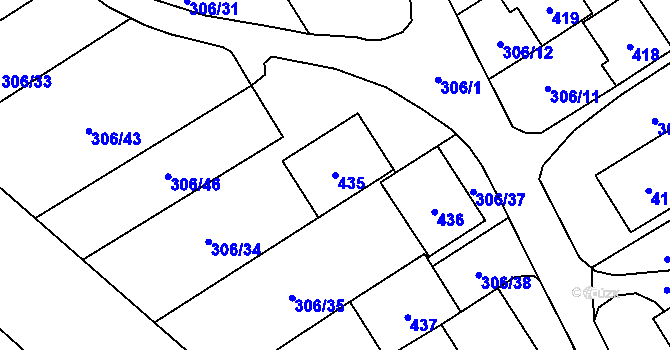 Parcela st. 435 v KÚ Munice, Katastrální mapa