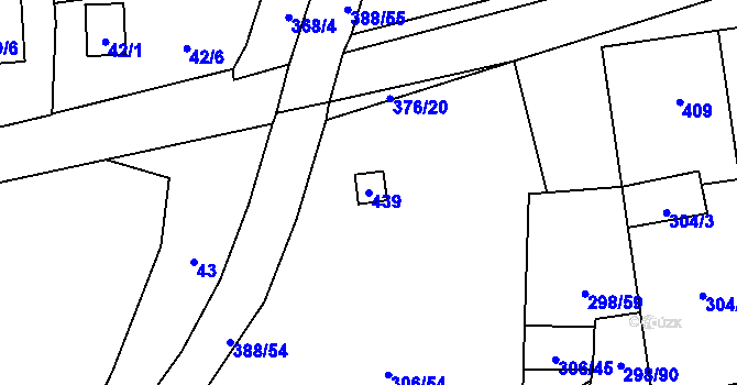 Parcela st. 439 v KÚ Munice, Katastrální mapa
