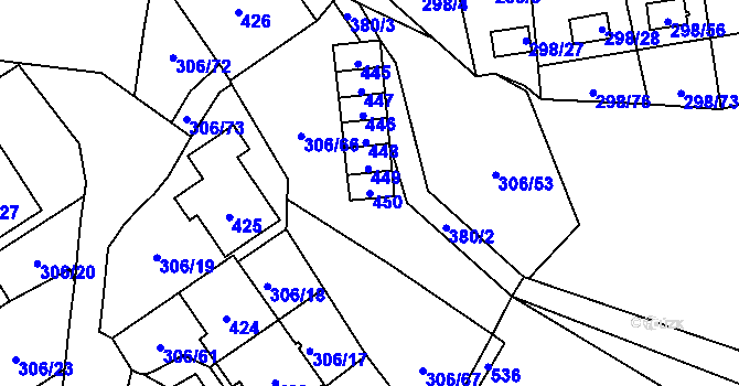 Parcela st. 450 v KÚ Munice, Katastrální mapa