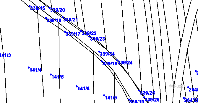 Parcela st. 339/34 v KÚ Munice, Katastrální mapa