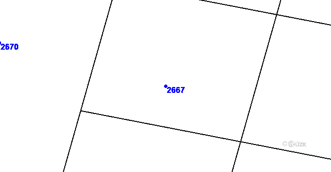 Parcela st. 2667 v KÚ Hluboké, Katastrální mapa