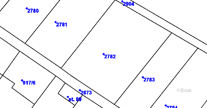 Parcela st. 2782 v KÚ Hluboké, Katastrální mapa