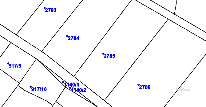 Parcela st. 2785 v KÚ Hluboké, Katastrální mapa