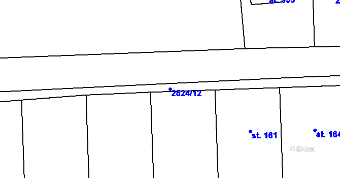 Parcela st. 2524/12 v KÚ Hluboké, Katastrální mapa