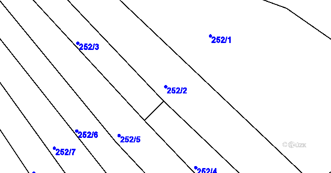 Parcela st. 252/2 v KÚ Hluboké Dvory, Katastrální mapa