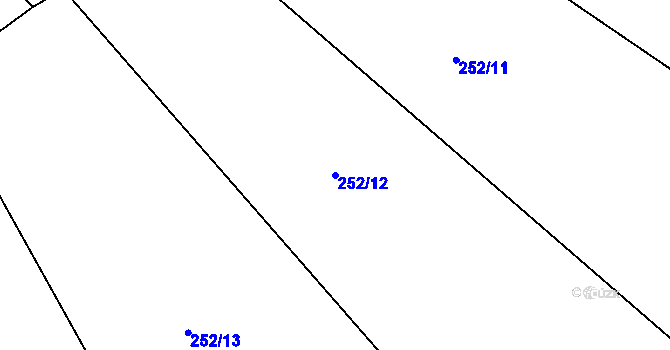 Parcela st. 252/12 v KÚ Hluboké Dvory, Katastrální mapa