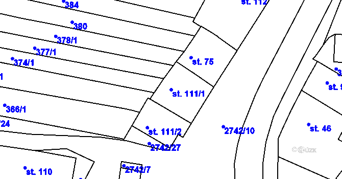 Parcela st. 111/1 v KÚ Hluboké Mašůvky, Katastrální mapa