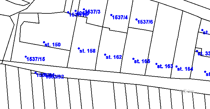 Parcela st. 162 v KÚ Hluboké Mašůvky, Katastrální mapa