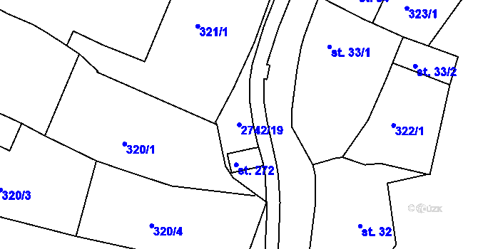 Parcela st. 2742/19 v KÚ Hluboké Mašůvky, Katastrální mapa