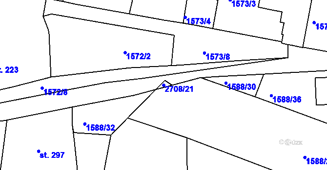 Parcela st. 2708/21 v KÚ Hluboké Mašůvky, Katastrální mapa
