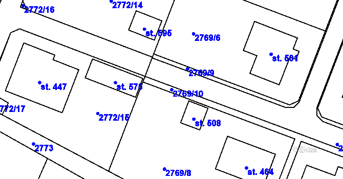 Parcela st. 2769/10 v KÚ Hluboké Mašůvky, Katastrální mapa