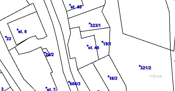 Parcela st. 46 v KÚ Hluboké u Kunštátu, Katastrální mapa
