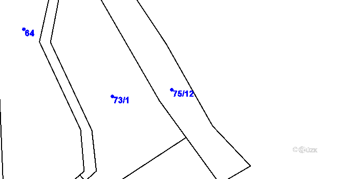 Parcela st. 75/12 v KÚ Hluboké u Kunštátu, Katastrální mapa