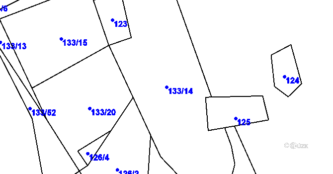 Parcela st. 133/14 v KÚ Hluboké u Kunštátu, Katastrální mapa
