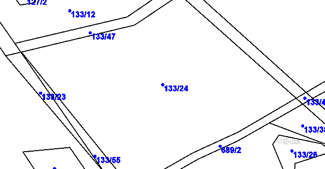 Parcela st. 133/24 v KÚ Hluboké u Kunštátu, Katastrální mapa