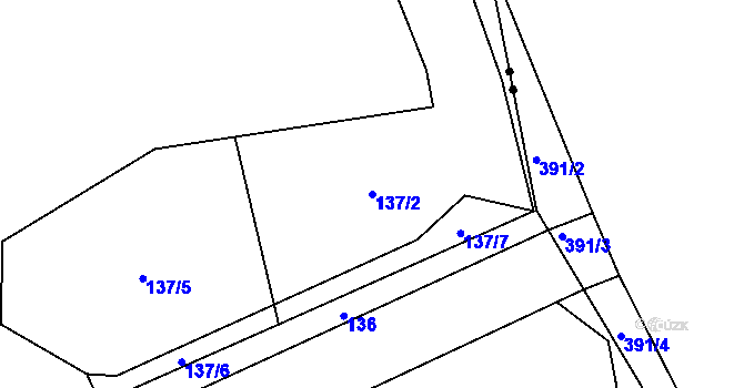Parcela st. 137/2 v KÚ Hluboké u Kunštátu, Katastrální mapa