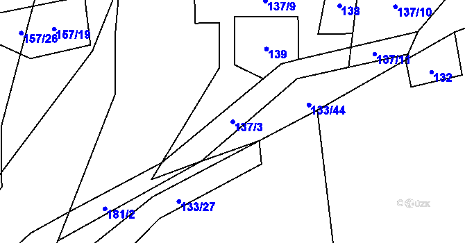 Parcela st. 137/3 v KÚ Hluboké u Kunštátu, Katastrální mapa