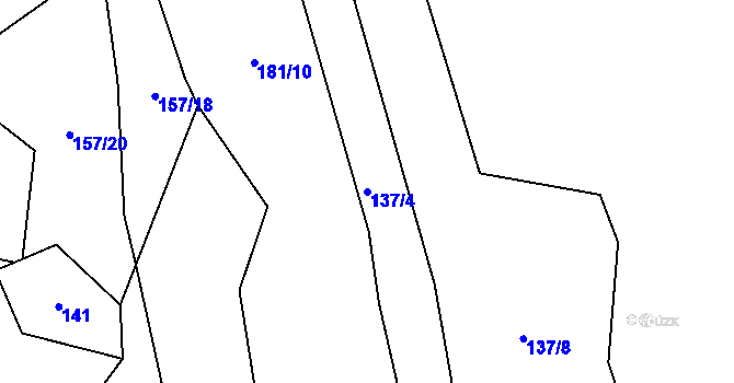 Parcela st. 137/4 v KÚ Hluboké u Kunštátu, Katastrální mapa