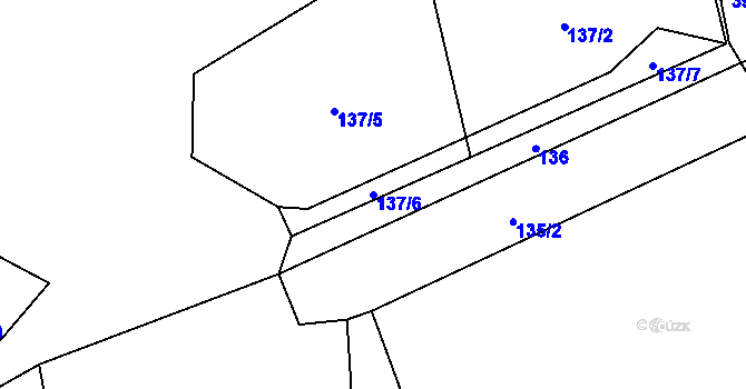 Parcela st. 137/6 v KÚ Hluboké u Kunštátu, Katastrální mapa