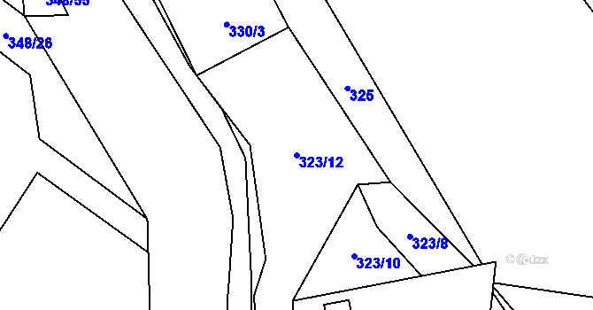 Parcela st. 323/12 v KÚ Hluboké u Kunštátu, Katastrální mapa