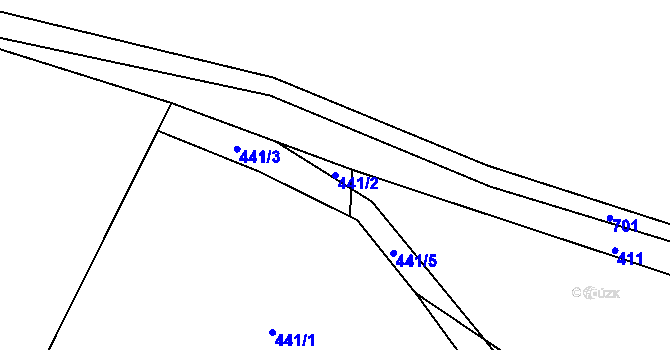 Parcela st. 441/2 v KÚ Hluboké u Kunštátu, Katastrální mapa