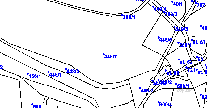Parcela st. 448/2 v KÚ Hluboké u Kunštátu, Katastrální mapa