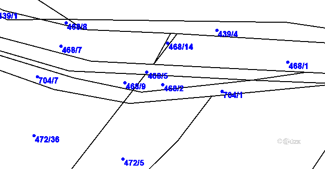 Parcela st. 468/2 v KÚ Hluboké u Kunštátu, Katastrální mapa