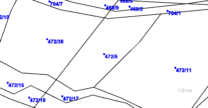 Parcela st. 472/5 v KÚ Hluboké u Kunštátu, Katastrální mapa