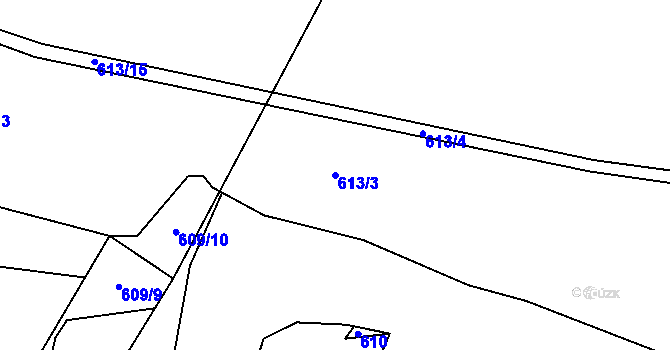 Parcela st. 613/3 v KÚ Hluboké u Kunštátu, Katastrální mapa