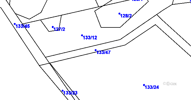 Parcela st. 133/47 v KÚ Hluboké u Kunštátu, Katastrální mapa