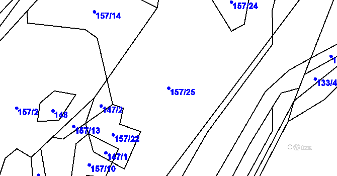 Parcela st. 157/25 v KÚ Hluboké u Kunštátu, Katastrální mapa