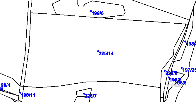 Parcela st. 225/14 v KÚ Hluboké u Kunštátu, Katastrální mapa