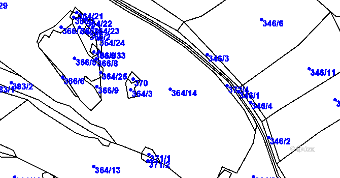 Parcela st. 364/14 v KÚ Hluboké u Kunštátu, Katastrální mapa