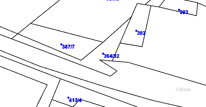 Parcela st. 364/32 v KÚ Hluboké u Kunštátu, Katastrální mapa