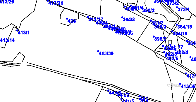 Parcela st. 413/39 v KÚ Hluboké u Kunštátu, Katastrální mapa