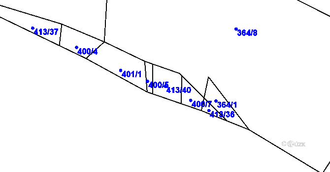 Parcela st. 413/40 v KÚ Hluboké u Kunštátu, Katastrální mapa