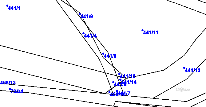 Parcela st. 441/6 v KÚ Hluboké u Kunštátu, Katastrální mapa