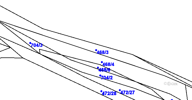 Parcela st. 468/3 v KÚ Hluboké u Kunštátu, Katastrální mapa