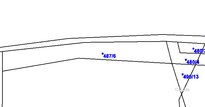 Parcela st. 487/6 v KÚ Hluboké u Kunštátu, Katastrální mapa