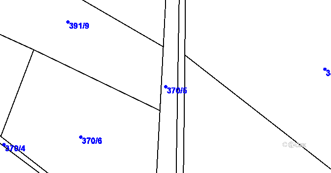 Parcela st. 370/5 v KÚ Hluboš, Katastrální mapa