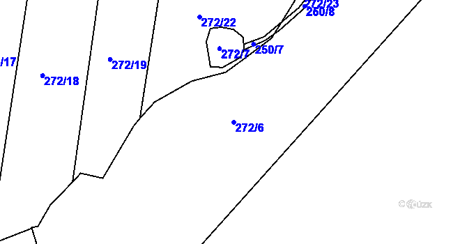 Parcela st. 272/6 v KÚ Kardavec, Katastrální mapa