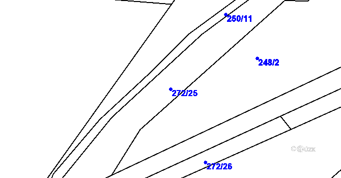 Parcela st. 272/25 v KÚ Kardavec, Katastrální mapa